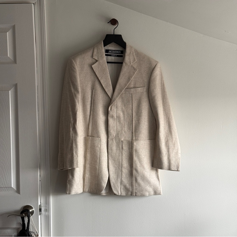 Jacquemus La Veste d'Homme Oversized Blazer in Light Beige